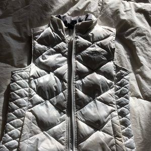 North Face White puffy vest